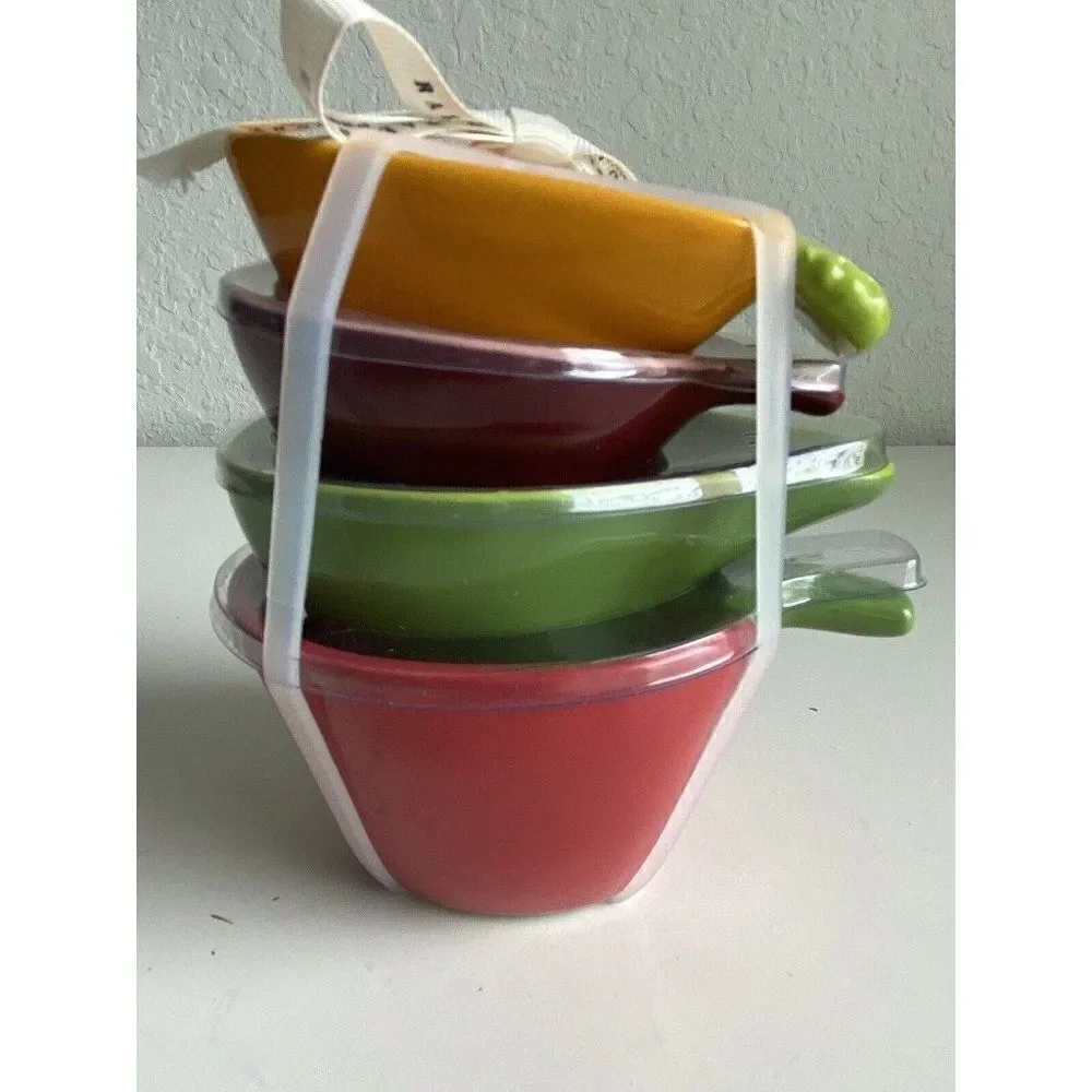 Rae Dunn‎ Vegetable Measuring Cup Set Of 4 Ceramic NEW
